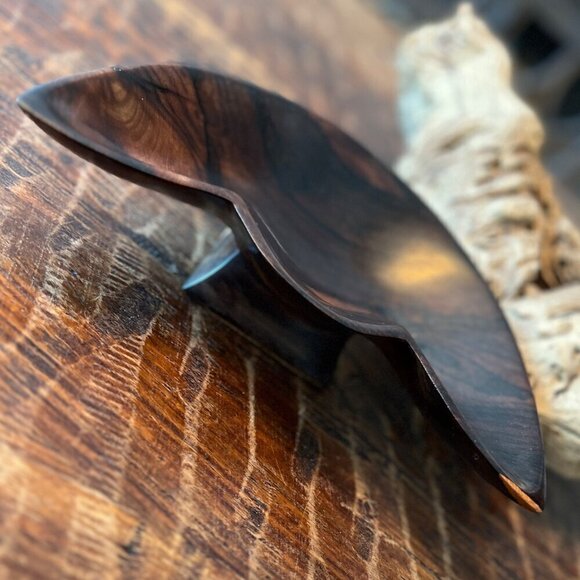 Mid Century Hawaiian Monkey Pod Pedestal Bowl - Picture 2 of 7